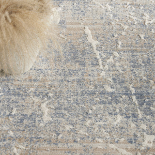 Nourison Splendid SLD02 Beige Blue Area Rug Corner Image