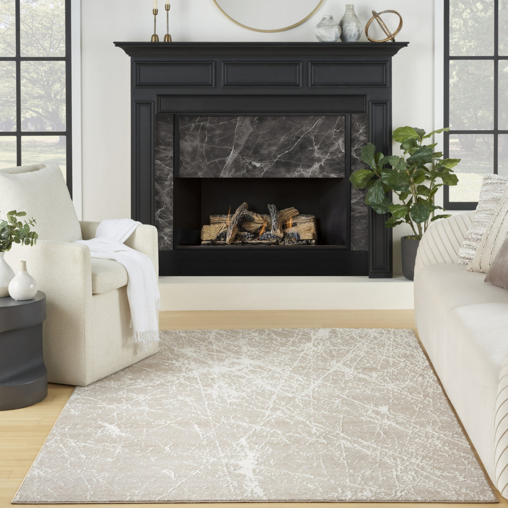 Nourison Splendid SLD02 Mocha Ivory Area Rug Room Image Feature