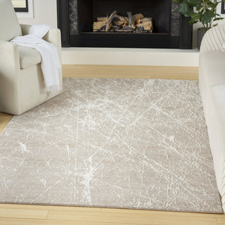 Nourison Splendid SLD02 Mocha Ivory Area Rug Corner Image