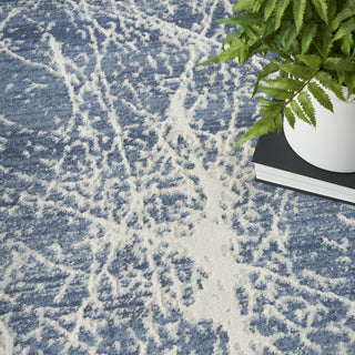 Nourison Splendid SLD02 Navy Ivory Area Rug Corner Image