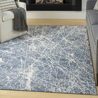 Nourison Splendid SLD02 Navy Ivory Area Rug Corner Image
