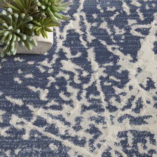 Nourison Splendid SLD02 Navy Ivory Area Rug Corner Image