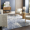Nourison Splendid SLD02 Navy Ivory Area Rug Corner Image