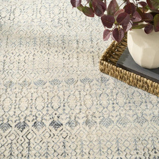 Nourison Sultana SLL04 Ivory Blue Area Rug Corner Image