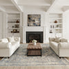 Nourison Sultana SLL06 Ivory Blue Area Rug Corner Image