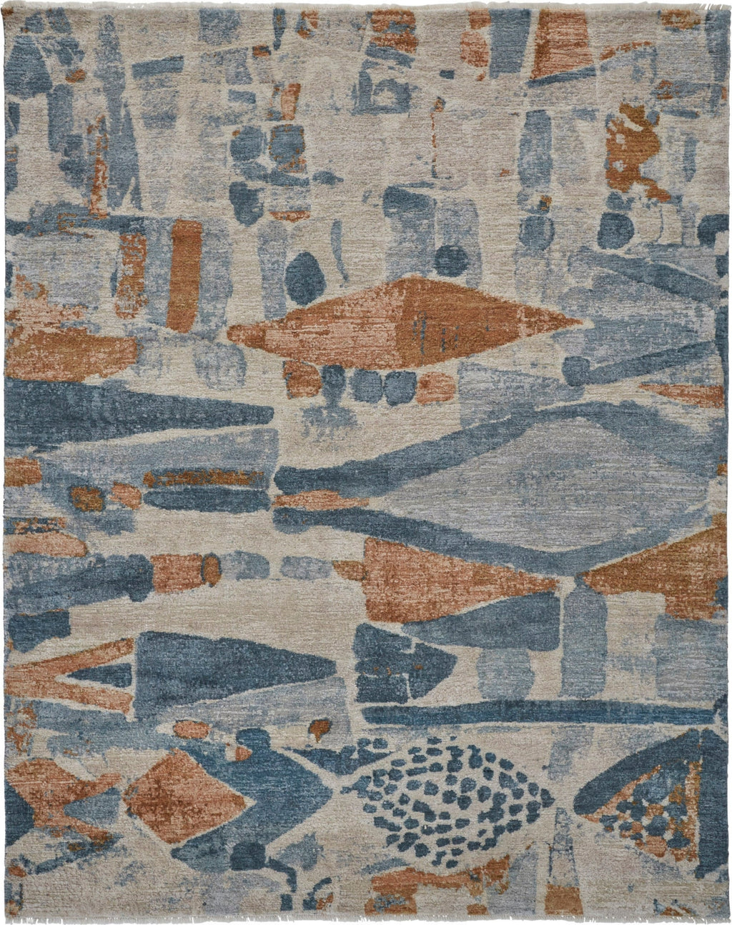 Havila Fine Rugs Sabine H1888 Blue/Rust Area Rug Incredible Rugs and