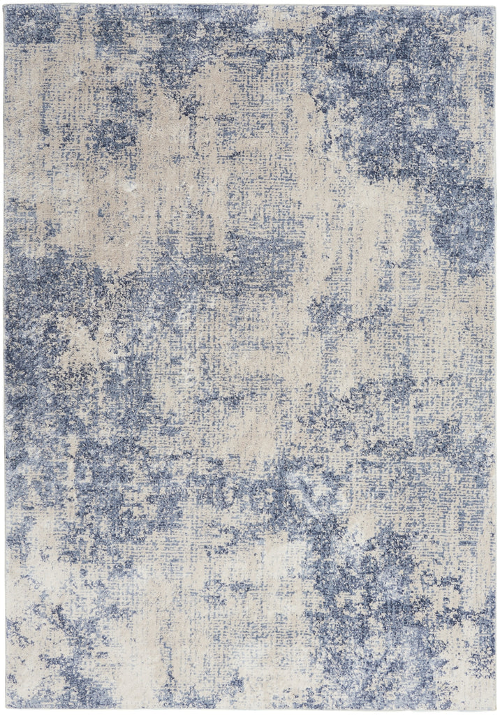 Nourison Silky Textures SLY01 Ivory/Blue Area Rug main image