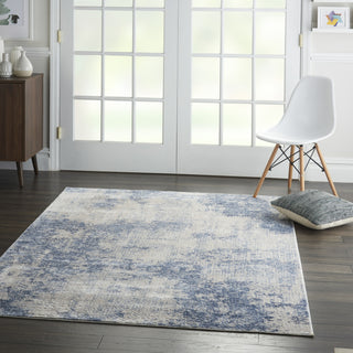 Nourison Silky Textures SLY01 Ivory/Blue Area Rug Texture Image