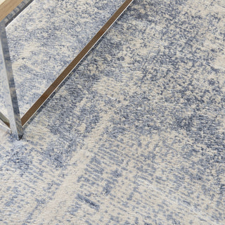 Nourison Silky Textures SLY01 Ivory/Blue Area Rug Corner Image
