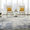 Nourison Silky Textures SLY01 Ivory/Blue Area Rug Corner Image