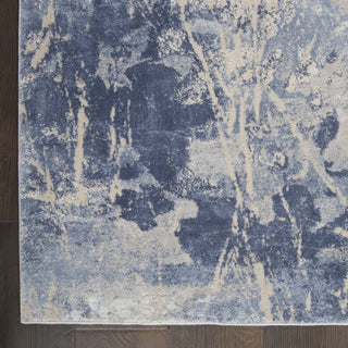 Nourison Silky Textures SLY02 Blue Cream Area Rug Texture Image