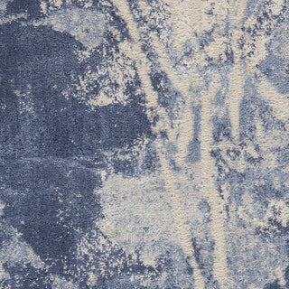 Nourison Silky Textures SLY02 Blue Cream Area Rug Texture Image