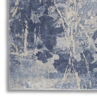 Nourison Silky Textures SLY02 Blue Cream Area Rug Texture Image