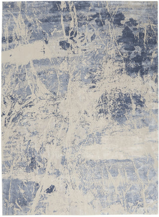 Nourison Silky Textures SLY02 Blue Cream Area Rug Main Image