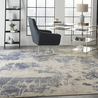 Nourison Silky Textures SLY02 Blue Cream Area Rug Texture Image