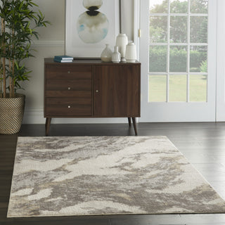 Nourison Silky Textures SLY03 Brown Ivory Area Rug Texture Image