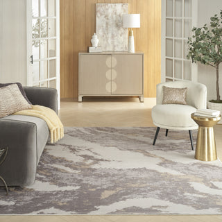 Nourison Silky Textures SLY03 Brown Ivory Area Rug Texture Image