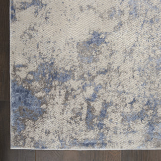 Nourison Silky Textures SLY04 Blue Ivory Grey Area Rug Texture Image