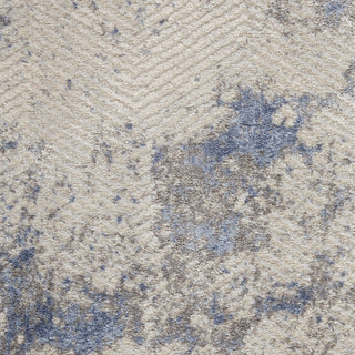 Nourison Silky Textures SLY04 Blue Ivory Grey Area Rug Texture Image
