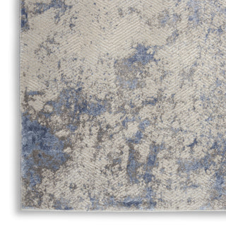 Nourison Silky Textures SLY04 Blue Ivory Grey Area Rug Texture Image