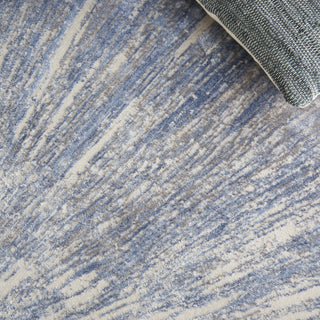 Nourison Silky Textures SLY05 Blue Grey Area Rug Corner Image
