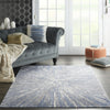 Nourison Silky Textures SLY05 Blue Grey Area Rug Corner Image