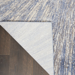 Nourison Silky Textures SLY05 Blue Grey Area Rug Corner Image