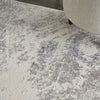 Nourison Silky Textures SLY06 Ivory/Grey Area Rug Corner Image