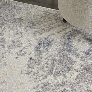 Nourison Silky Textures SLY06 Ivory/Grey Area Rug Corner Image