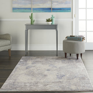 Nourison Silky Textures SLY06 Ivory/Grey Area Rug Corner Image