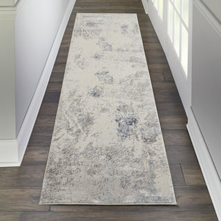 Nourison Silky Textures SLY06 Ivory/Grey Area Rug Corner Image