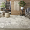 Nourison Silky Textures SLY06 Ivory/Grey Area Rug Corner Image