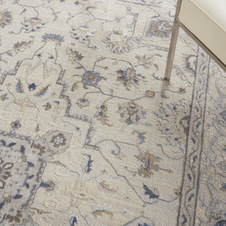 Nourison Silky Textures SLY08 Ivory/Grey Area Rug Corner Image
