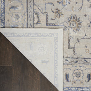 Nourison Silky Textures SLY08 Ivory/Grey Area Rug Corner Image