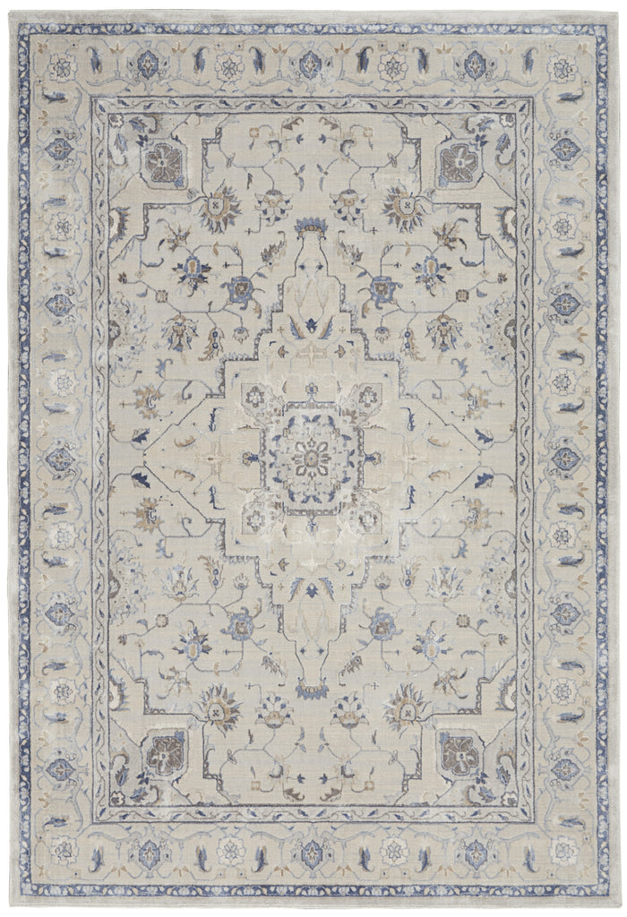 Nourison Silky Textures SLY08 Ivory/Grey Area Rug main image