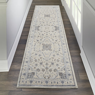 Nourison Silky Textures SLY08 Ivory/Grey Area Rug Corner Image
