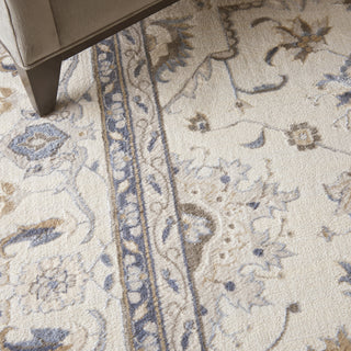 Nourison Silky Textures SLY08 Ivory/Grey Area Rug Corner Image