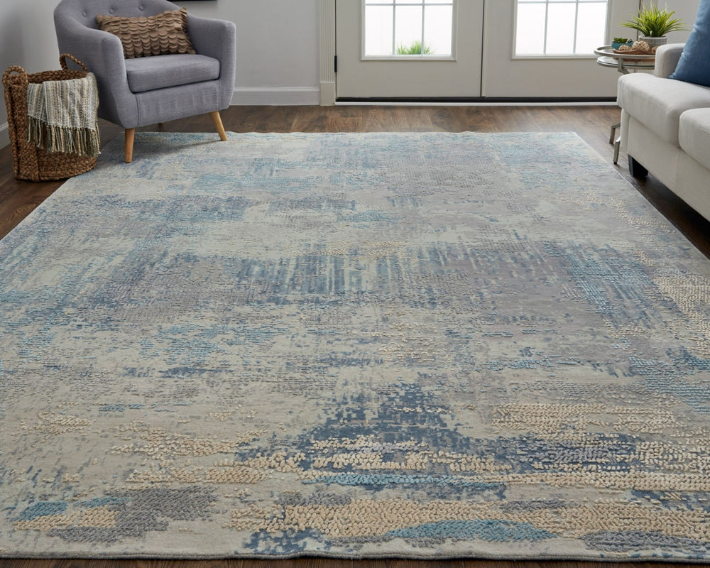 Havila Fine Rugs Murtaugh S1022 Blue/Gray Area Rug Lifestyle Image Feature
