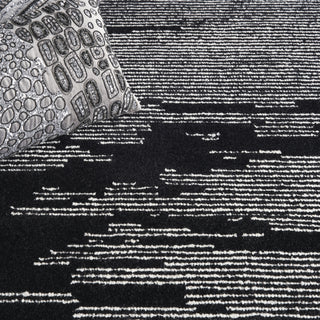 Nourison Ma30 Star SMR02 Black Ivory Area Rug by Michael Amini Corner Image