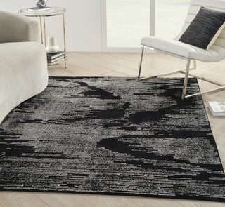 Nourison Ma30 Star SMR02 Black Ivory Area Rug by Michael Amini Corner Image