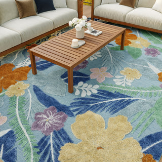Nourison Suncoast SNC01 Blue Multicolor Area Rug Room Image Feature