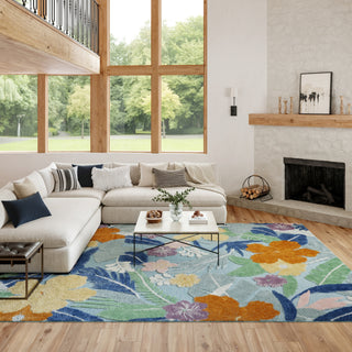 Nourison Suncoast SNC01 Blue Multicolor Area Rug Room Image Feature