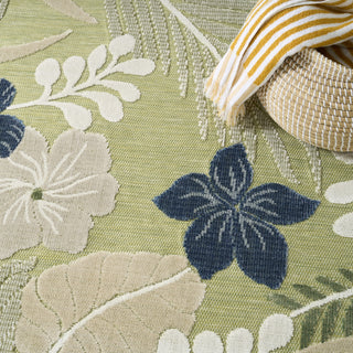 Nourison Suncoast SNC01 Green Blue Area Rug Corner Image