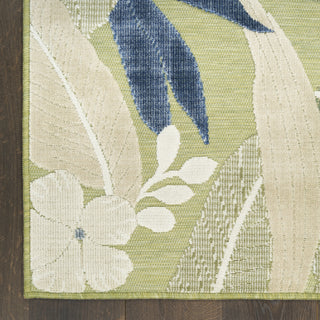 Nourison Suncoast SNC01 Green Blue Area Rug Detail Image