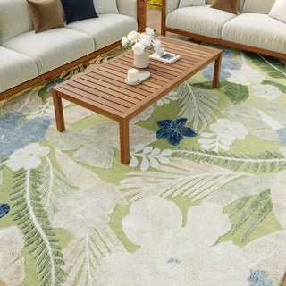 Nourison Suncoast SNC01 Green Blue Area Rug Room Image Feature