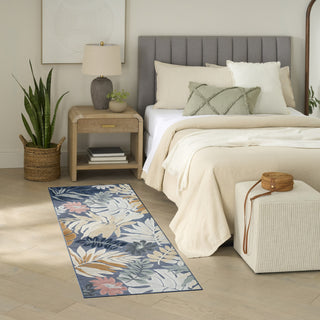 Nourison Suncoast SNC02 Denim Multicolor Area Rug Corner Image