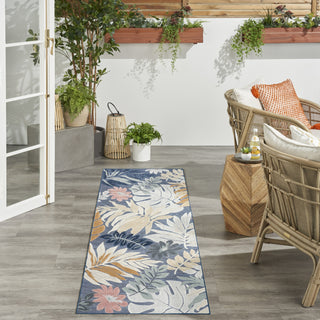 Nourison Suncoast SNC02 Denim Multicolor Area Rug Corner Image