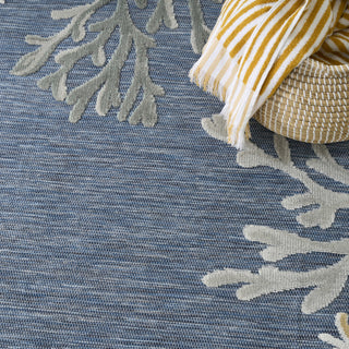 Nourison Suncoast SNC04 Denim Multicolor Area Rug Corner Image