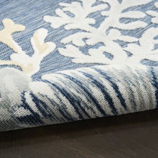 Nourison Suncoast SNC04 Denim Multicolor Area Rug Corner Image