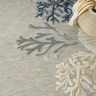 Nourison Suncoast SNC04 Grey Multicolor Area Rug Corner Image